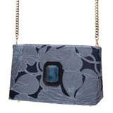 Blue Agate in Steel Blue Grey Floral