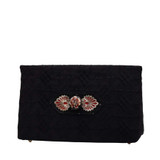 Brass Accents in Black Embroidery