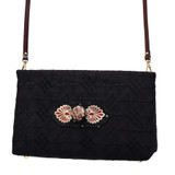 Brass Accents in Black Embroidery