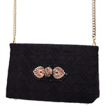 Brass Accents in Black Embroidery
