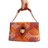 Brass Accented Clutch in Fabric of Your Choice