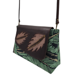 Leather Flap in Embroidered Leaves