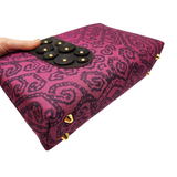 Leather Flora in Magenta Swirl