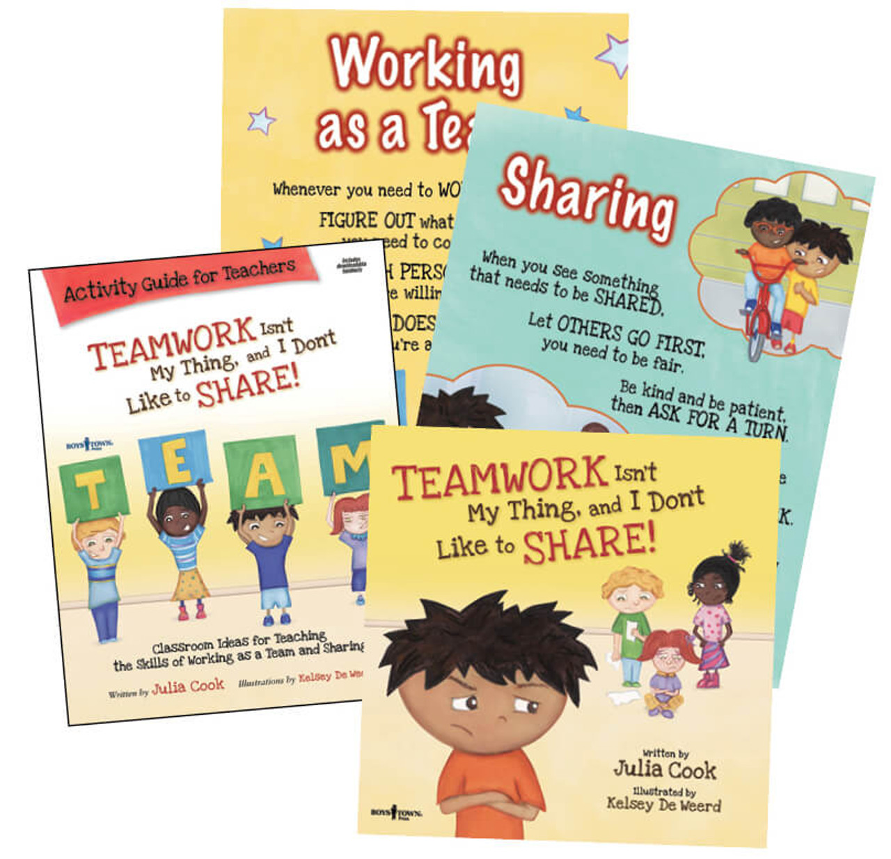 TEAMWORK Isn't My Thing, and I Don't Like to SHARE! Posters (set of 2), Boys Town Press, Julia Cookook