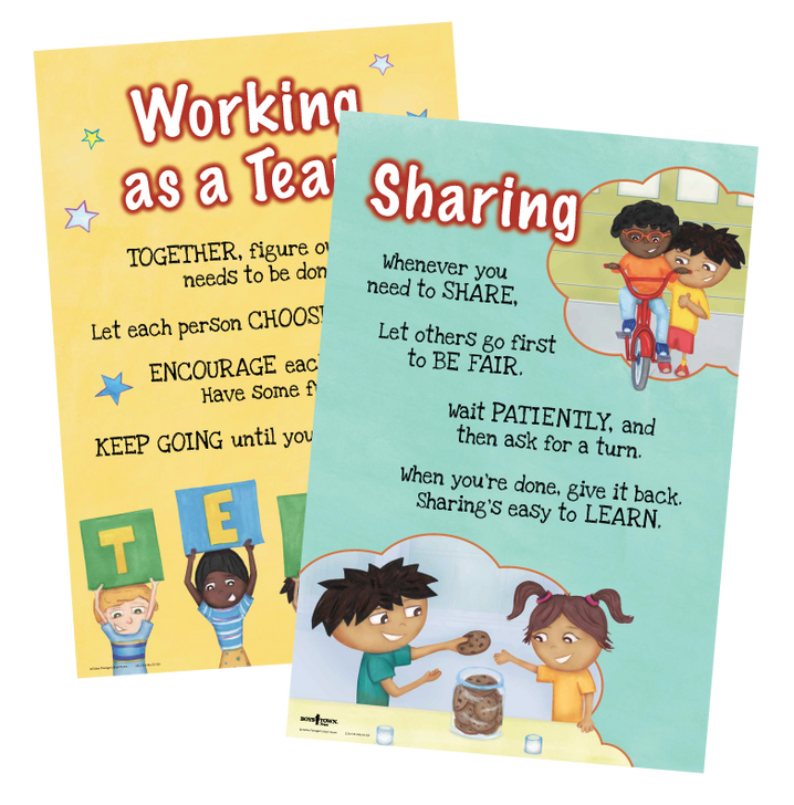 TEAMWORK Isn't My Thing, and I Don't Like to SHARE! Posters (set of 2), Boys Town Press, Julia Cookook