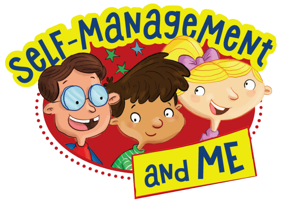Self-Management and Me Series Logo featuring three children