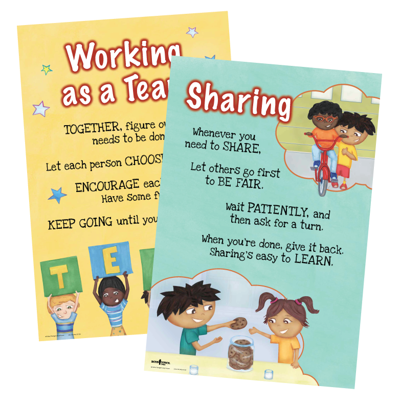 TEAMWORK Isn't My Thing, and I Don't Like to SHARE! Posters (set of 2), Boys Town Press Online Store