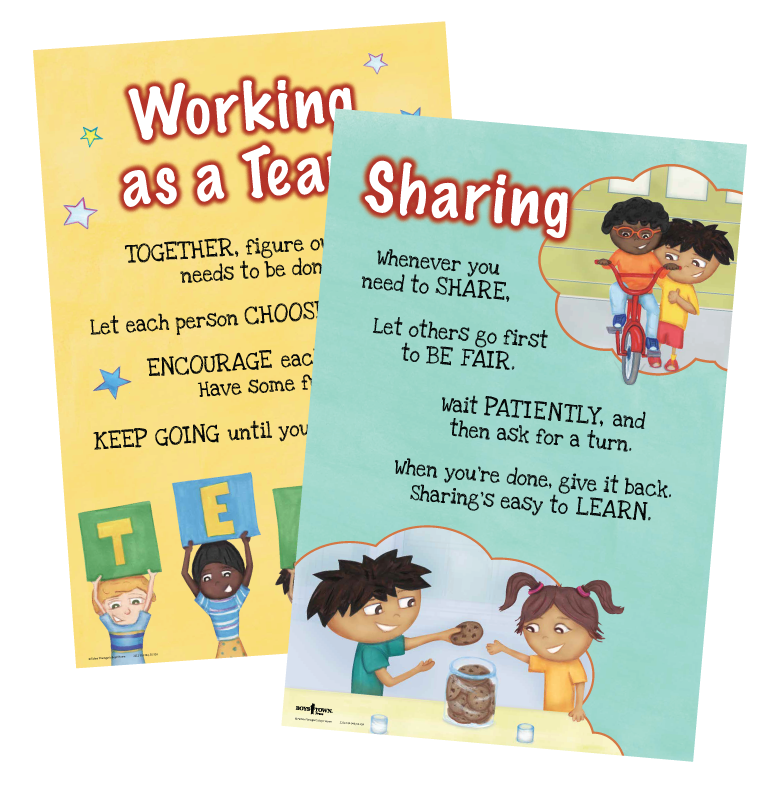 TEAMWORK Isn't My Thing, and I Don't Like to SHARE! Posters (set of 2), Boys Town Press Online Store