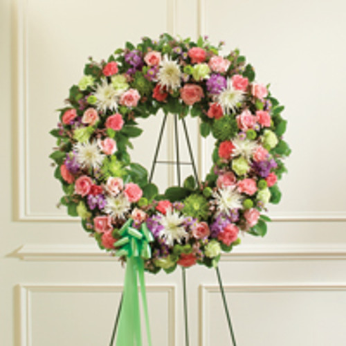 Multicolor Pastel Mixed Flower Wreath