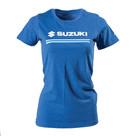 Factory Effex Suzuki Stripes Women's T-Shirt / Heather Royal Blue (L) 22-87434