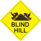 Voss Signs Yellow Plastic Reflective Sign 12" - Blind Hill 485 BH YR