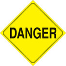 Voss Signs Yellow Plastic Reflective Sign 12" - Danger 401 DAN YR