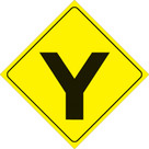 Voss Signs Yellow Plastic Reflective Sign 12" - Y-Intersection 436 Y YR