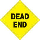 Voss Signs Yellow Plastic Reflective Sign 12" - Dead End 472 DE YR