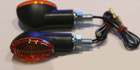 K&S Marker Lights Mini-Stalk Ultra Small Blk (S/F) Amber 25-8350