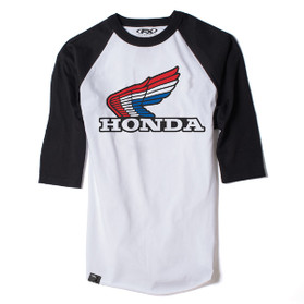 Factory Effex Honda Vintage Men's Baseball Shirt / White-Black (M) 17-87332