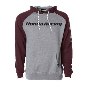 Factory Effex Honda Racing Men's Pullover Hoodie / Heather Gray-Burgandy (L) 23-88304