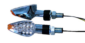 K&S Led Ultra Mini-Marker Lights Triangle W/Amber Tip Chrome Sh 25-8947