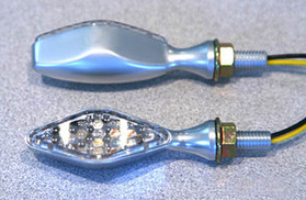 K&S Led Ultra Mini-Marker Lights Diamond W/Eyelid Brushed Chrm ( 25-8923