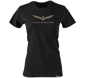 Factory Effex Women's Gold Wing Bold Tee Black XL 25-87856