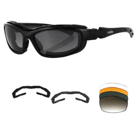 Bobster Road Hog II Convertible and Interchangeable Lens Goggle Sunglasses Black BRH2001