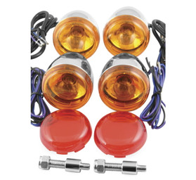 Chris Products Deuce-Style Front and Rear Turn Signal Kit Chrome/Red/Amber 8504