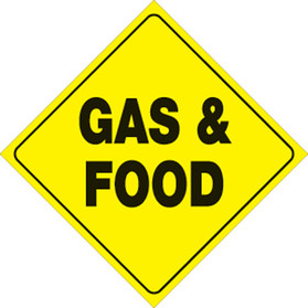 Voss Signs Yellow Plastic Reflective Sign 12" - Gas & Food 453 GF YR