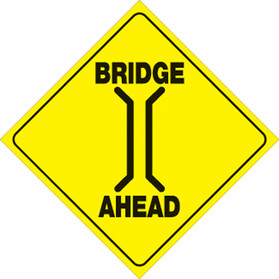 Voss Signs Yellow Plastic Reflective Sign 12" - Bridge 408 BRIA YR