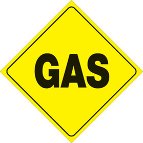 Voss Signs Yellow Plastic Reflective Sign 12" - Gas 454 G YR