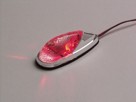 K&S Led Marker Lights Mini-Flush Mt. Chrome Body Red (1 Led) 25-9501