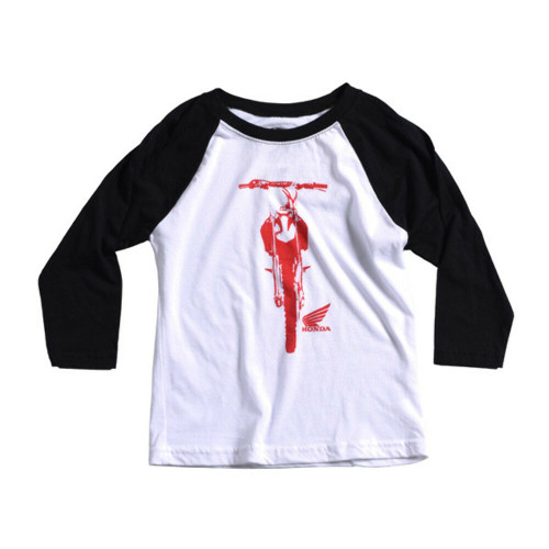 Factory Effex Honda Bike Youth Baseball Shirt / White-Black (Xl) 21-83316