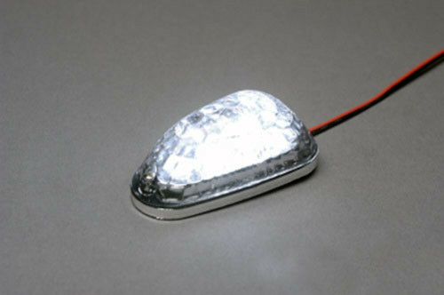 K&S Led Mini-Marker Light Triangle Chrome Wht/Clr (6 Leds) 25-9704