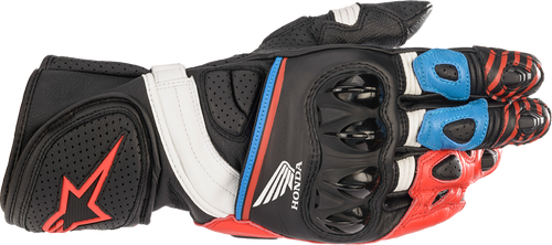 Alpinestars Honda GP Plus R v2 Gloves - Black/Bright Red/Blue - 2XL