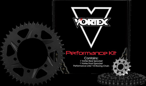 Vortex HFRA 520 Aluminum Chain Kit - '13-'21 Honda CBR500F/500R/500RA/500X - Black