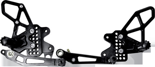 Vortex Version 2 Rearset - '11-'20 Suzuki GSX-R 600/750 - Black / Silver