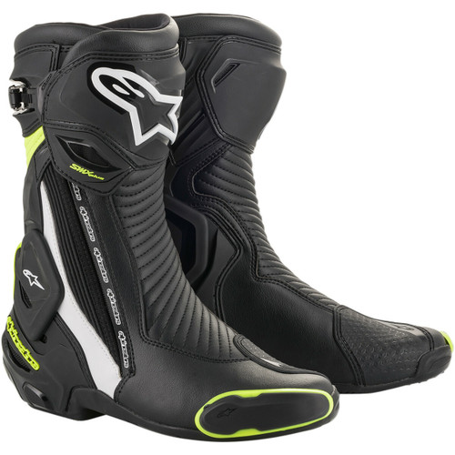 Alpinestars SMX+ Boots - Black/White/Yellow Fluorescent - US 10.5 / EU 45
