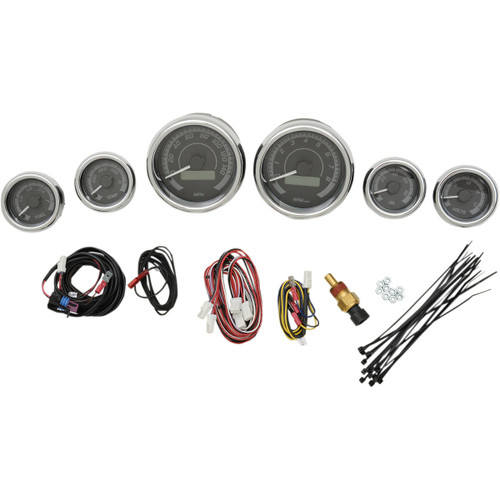 Dakota Digital Gauge 6Pk Blk/Gry Chr