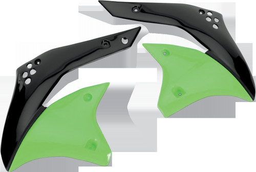 UFO Radiator Shroud-06'-08' Kawasaki KX250F-Black / Green