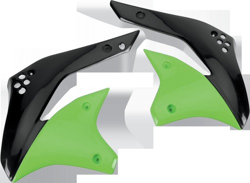 UFO Radiator Shroud-06'-08' Kawasaki-KX450 F-Black / Green