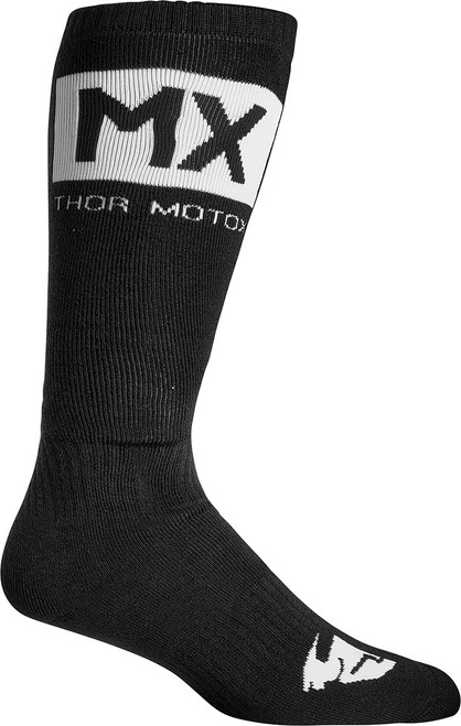 Thor Sock Mx Solid Bk/Wh 10-13