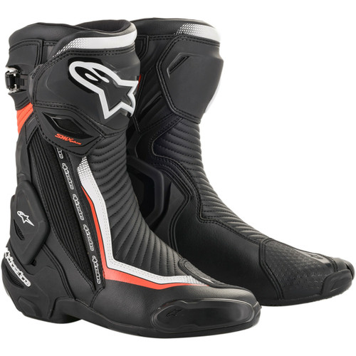Alpinestars SMX+ Boots - Black/White/Red Fluorescent - US 11.5 / EU 46
