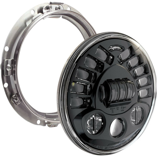 Custom Dynamics Adaptive Headlight with Mount - 7" - Black