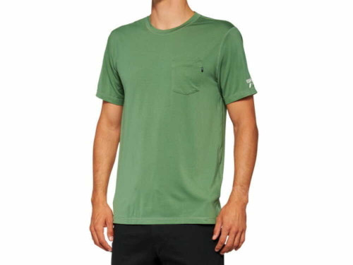 100% Mission Ath Tee-Olive- LG