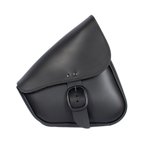 Willie & Max Leather Swingarm Bag - Black with Black Buckle