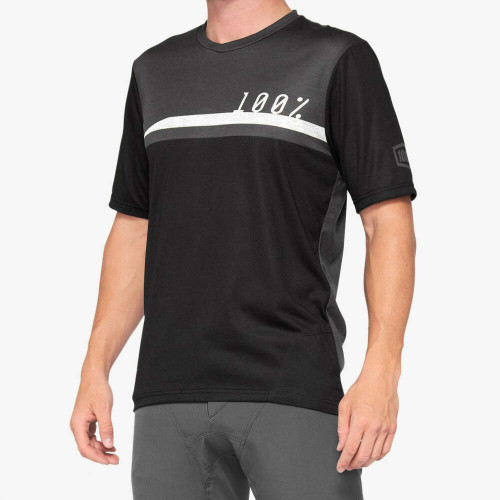 100% Airmatic Jersey- Black/Charcoal- Large