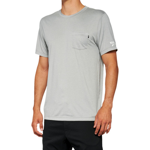 100% Mission Ath Tee- Heather Gray- SM