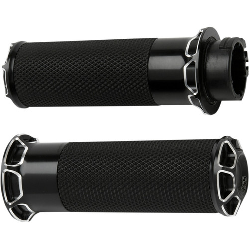 Arlen Ness Grip Bevelled Tbw Blk