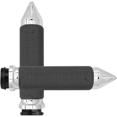 Avon Grips Vibration Dampening Memory Foam - Small - Spike - TBW - '08-'23 Harley-Davidson - Chrome