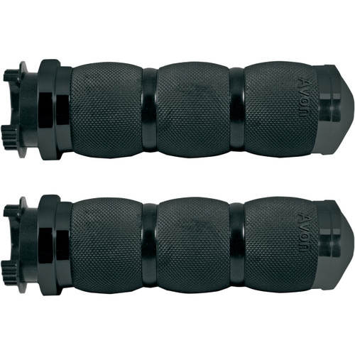 Avon Grips 3-Ring Air Cushioned Grips - Touring - '87-'22 Kawasaki/ '98-'23 Suzuki/ '84-'17 Victory/ '96-'23 Yamaha - Anodized