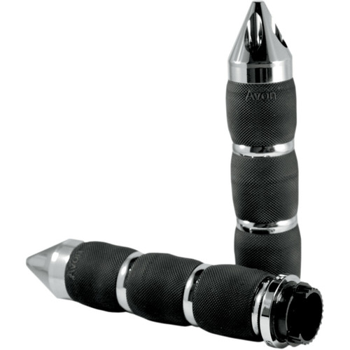 Avon Grips Spike Air Cushioned Grips - Touring - '87-'22 Kawasaki/ '98-'23 Suzuki/ '84-'17 Victory/ '96-'23 Yamaha - Chrome